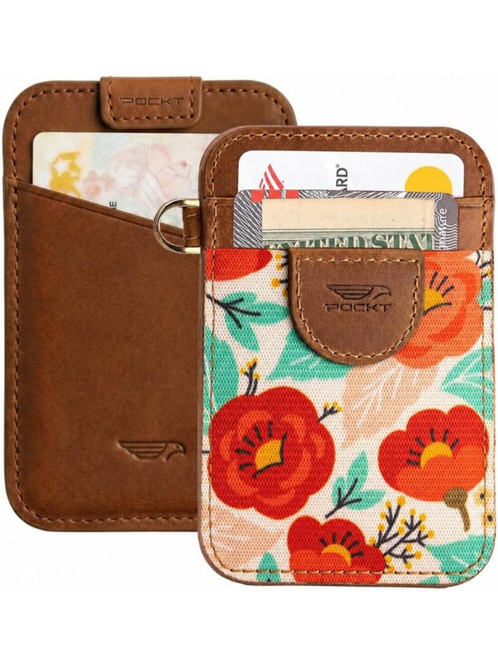 Slim RFID Wallet for Women - Minimalist Thin Card Holder & Keychain Wallet